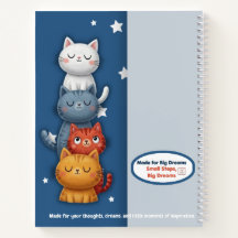 Cute Cat Stack Notebook | Aesthetic Spiral Journal