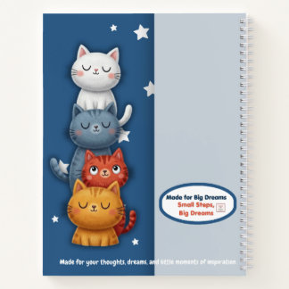 Cute Cat Stack Notebook | Aesthetic Spiral Journal