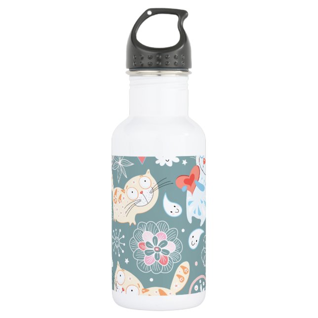 CUTE CAT STAINLESS STEEL WATER BOTTLE (Front)