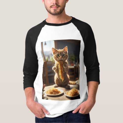 Cute cat standing on 2 legs T_Shirt