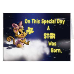 Cute Cat Star Birthday