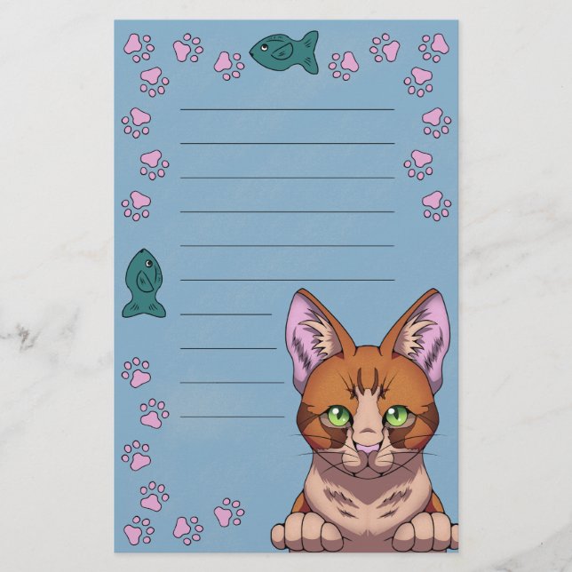 Cute Cat Stationery (lined) (Front)