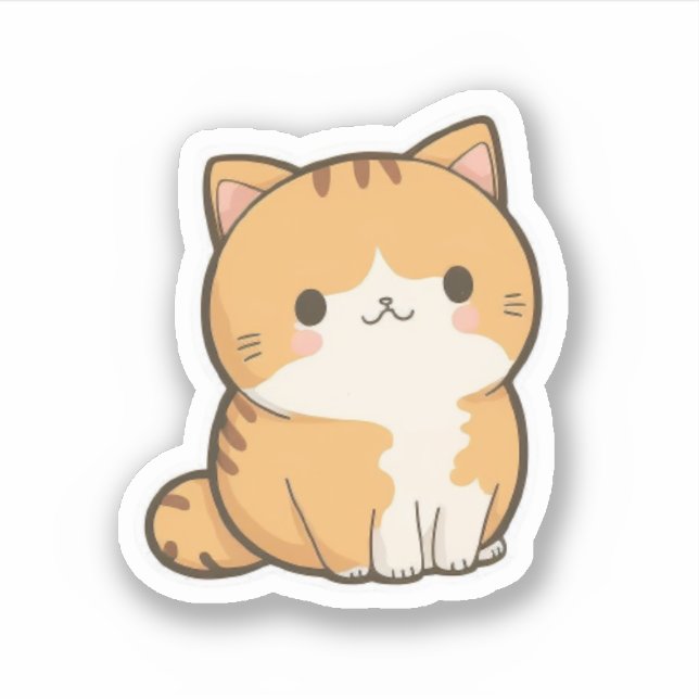 Cute Cat Sticker (Front)