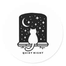 Cute Cat Sticker Kawaii Minimal Design