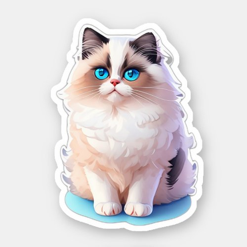 Cute Cat Sticker of a Ragdoll Cat Clipart