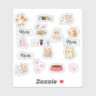 Cute Cat Sticker Sheet