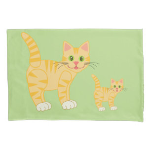 Cute Cat Striped Kitty Animals Kids Custom Color Pillowcase