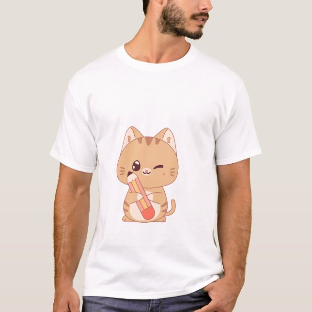 cute cat student | cat lovers design  T-Shirt (Front)