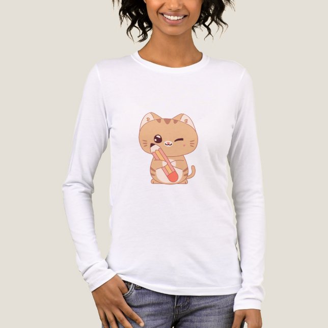 CUTE CAT STUDENT CATS LOVERS DESIGN  Tri-Blend SHIRT (Front)