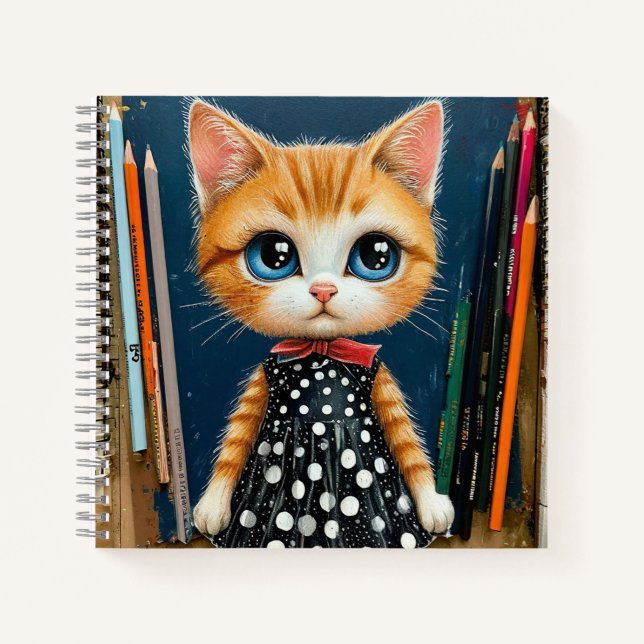 🐱✏️ Cute Cat Study Stationery Gift 📚✨ Notebook (Front)