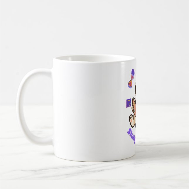 Cute cat studying with sunglasses funny mug (Left)