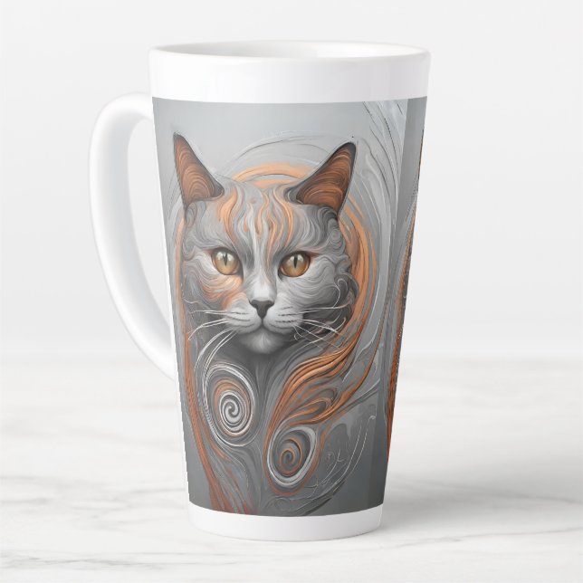 Cute Cat  Stylish Animal Cat Latte Coffee Mug (Left Angle)