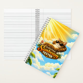 Cute Cat Sunbeam Tester – Funny Summer Cat Notebook