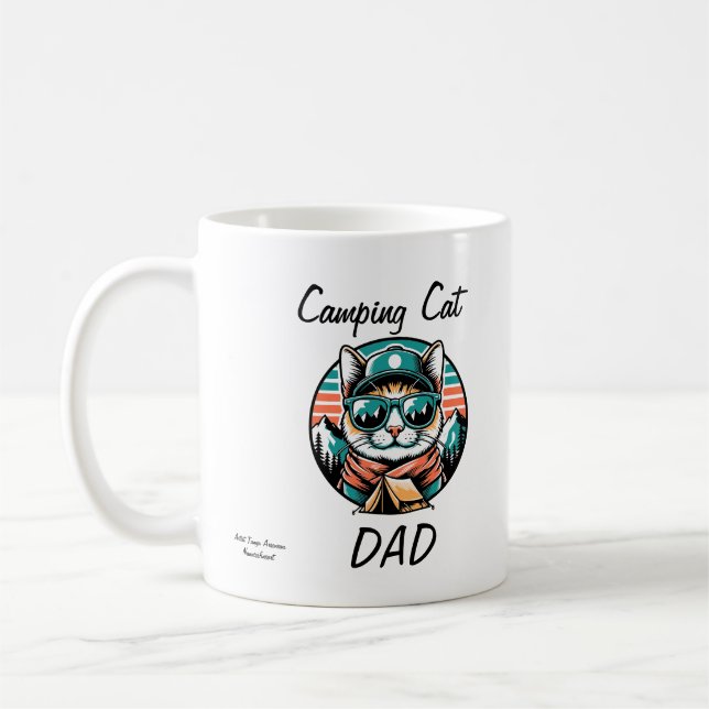  Cute Cat Sunglasses Personalize Coffee Mug (Left)