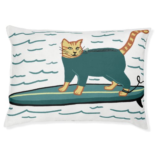 Cute Cat Surfing Pet Bed
