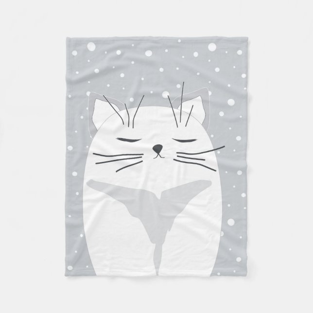 Cute cat, symbol of 2023. fleece blanket (Front)