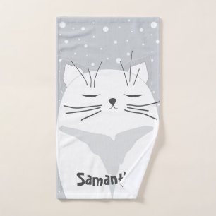 Cute cat, symbol of 2023.  hand towel 