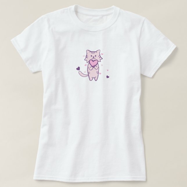 Cute Cat T-Shirt – Gift for Cat Lovers (Design Front)