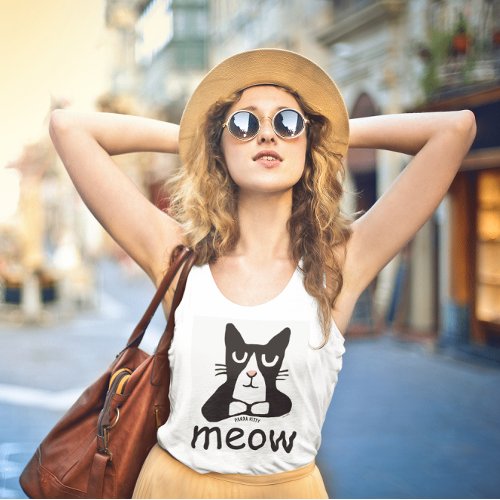 CUTE CAT t_shirts Panda Kitty MEOW Tank Top