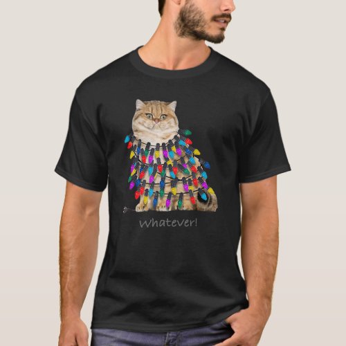 Cute Cat Tangled In Christmas Whatever T_Shirt