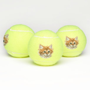 Cute Cat Tennis Balls