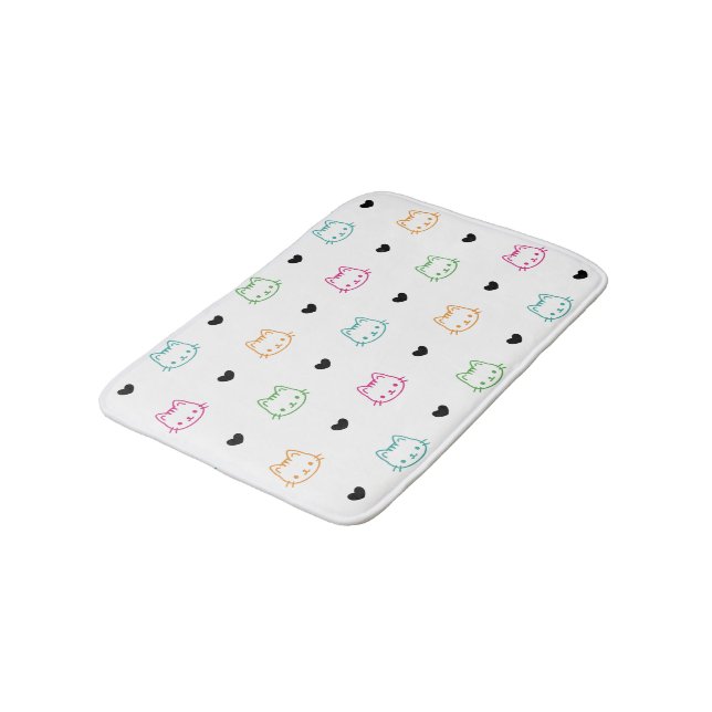Cute Cat Theme Bath Mat (Angled)