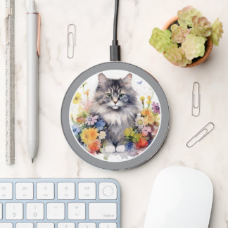 Cute Cat Theme, Your Pet Photo Wireless Charger