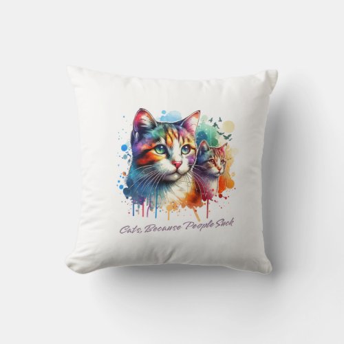 Cute Cat Throw Pillow