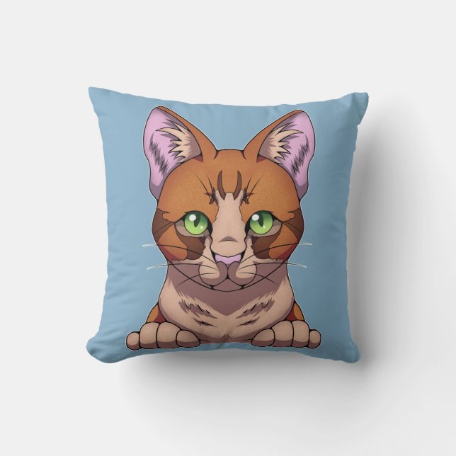 Cute Cat Throw Pillow (Front)