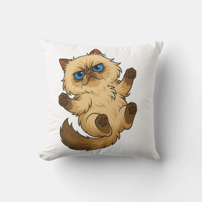 Cute Cat Throw Pillow (Front)