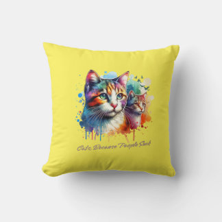 Cute Cat Throw Pillow