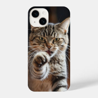 Cute cat throwing a punch iPhone 14 case