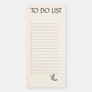 Cute Cat To- Do List Magnetic Notepad
