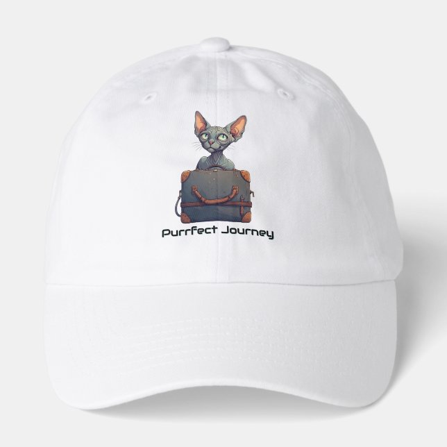 Cute Cat Traveler – Gift for Cat Lovers Hat (Front)