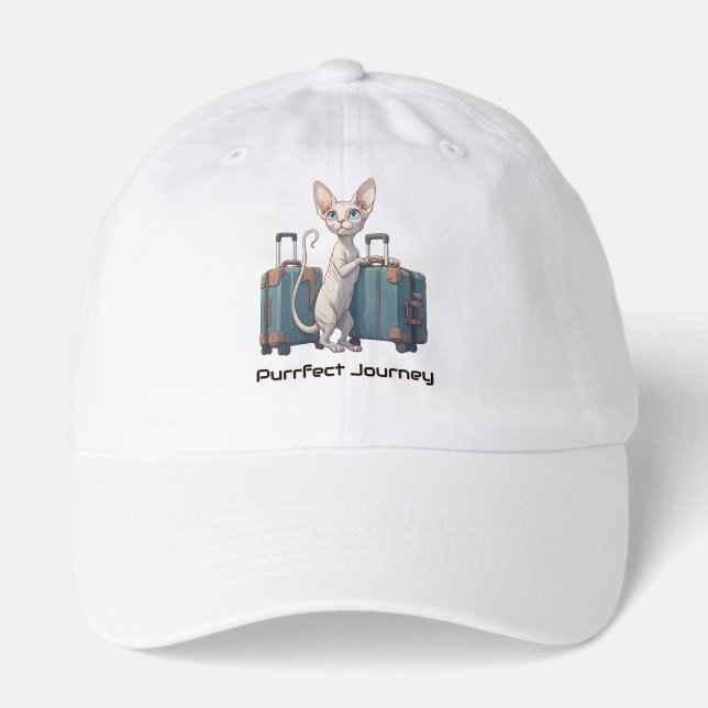 Cute Cat Traveler – Gift for Cat Lovers Hat (Front)