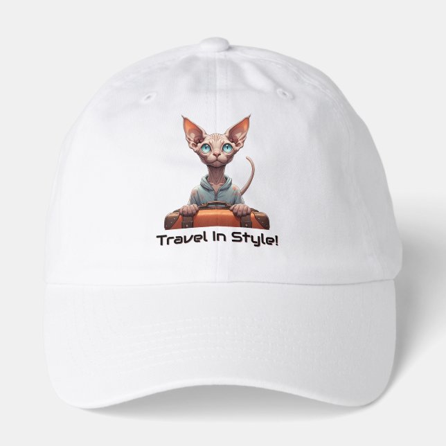 Cute Cat Traveler – Gift for Cat Lovers Hat (Front)