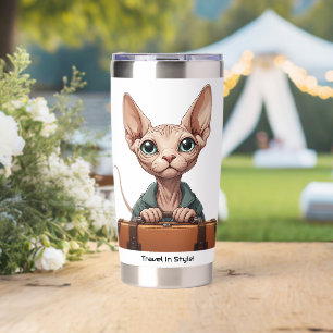 Cute Cat Traveler – Gift for Cat Lovers Insulated Tumbler