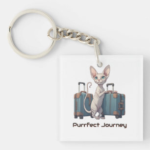 Cute Cat Traveler – Gift for Cat Lovers Keychain