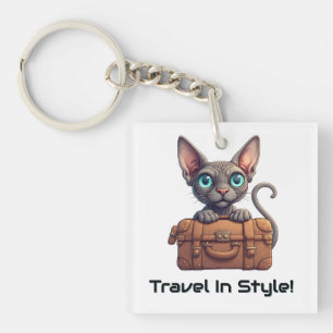 Cute Cat Traveler – Gift for Cat Lovers Keychain