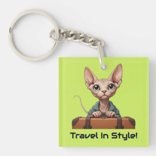 Cute Cat Traveler – Gift for Cat Lovers Keychain