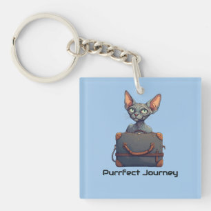 Cute Cat Traveler – Gift for Cat Lovers Keychain