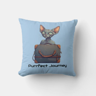 Cute Cat Traveler – Gift for Cat Lovers Throw Pillow