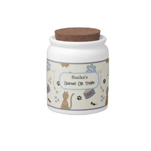 Cute Cat Treats Candy Jar