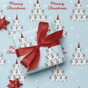 Cute Cat Tree Christmas Wrapping Paper