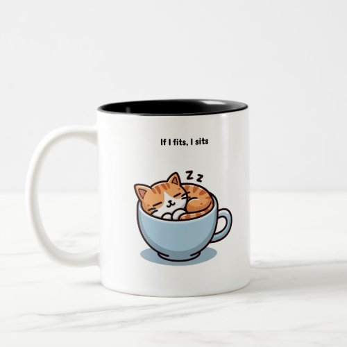 Cute cat Two_Tone coffee mug