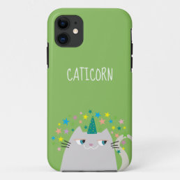 Cute Cat Unicorn Monogrammed iPhone 11 Case
