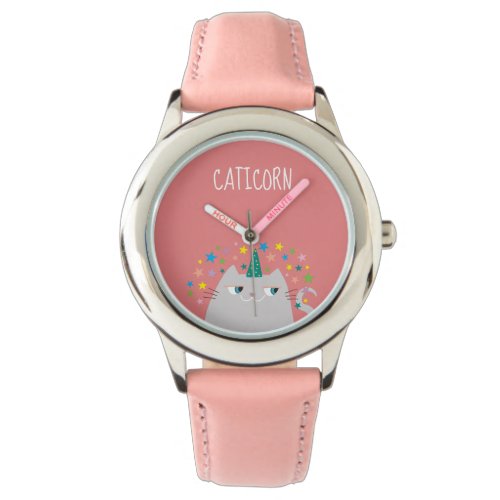 Cute Cat Unicorn Pink Watch