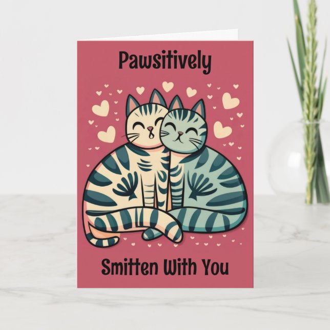 Cute Cat Valentine Card (Front)