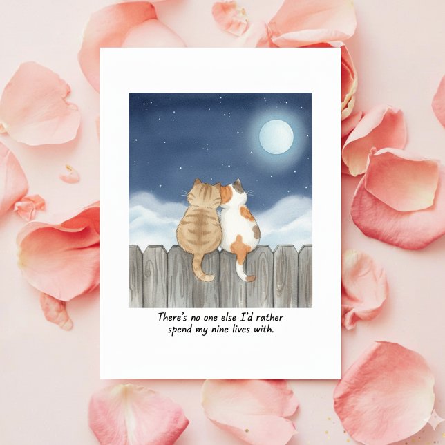 Cute Cat Valentine Card for Husband or Wife Love (Creator Uploaded)