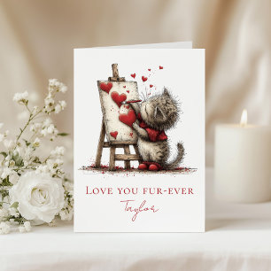 Cute Cat Valentine’s Day Card – Love You Fur-ever